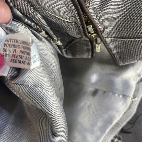 Escada Suit Womens 34 / M Gray Pure New Wool Floral Embroidered Jacket Pants Set - Picture 9 of 16